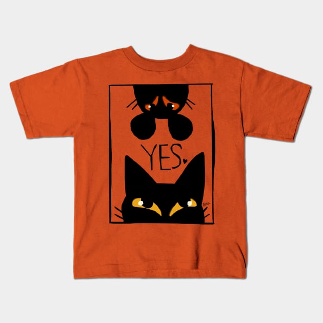 Cat and mouse Kids T-Shirt by BATKEI